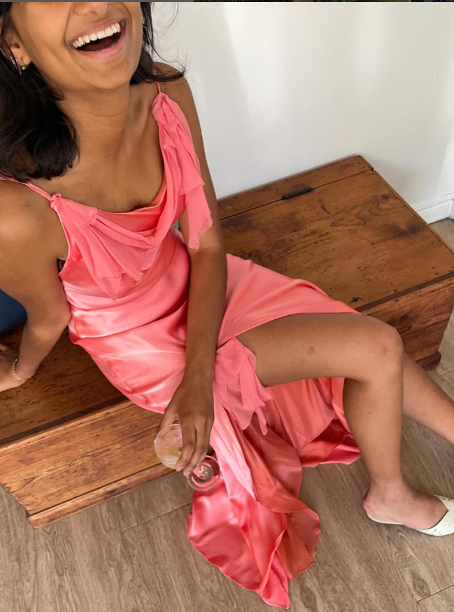 Pink Mermaid Spaghetti Strap Ruffle Satin Open Back Prom Dress Graduation Prom Dress DP2163