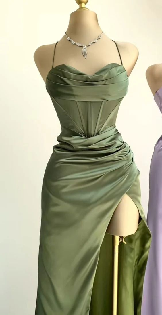 Simple Mermaid Long Prom Dress With Slit DP125
