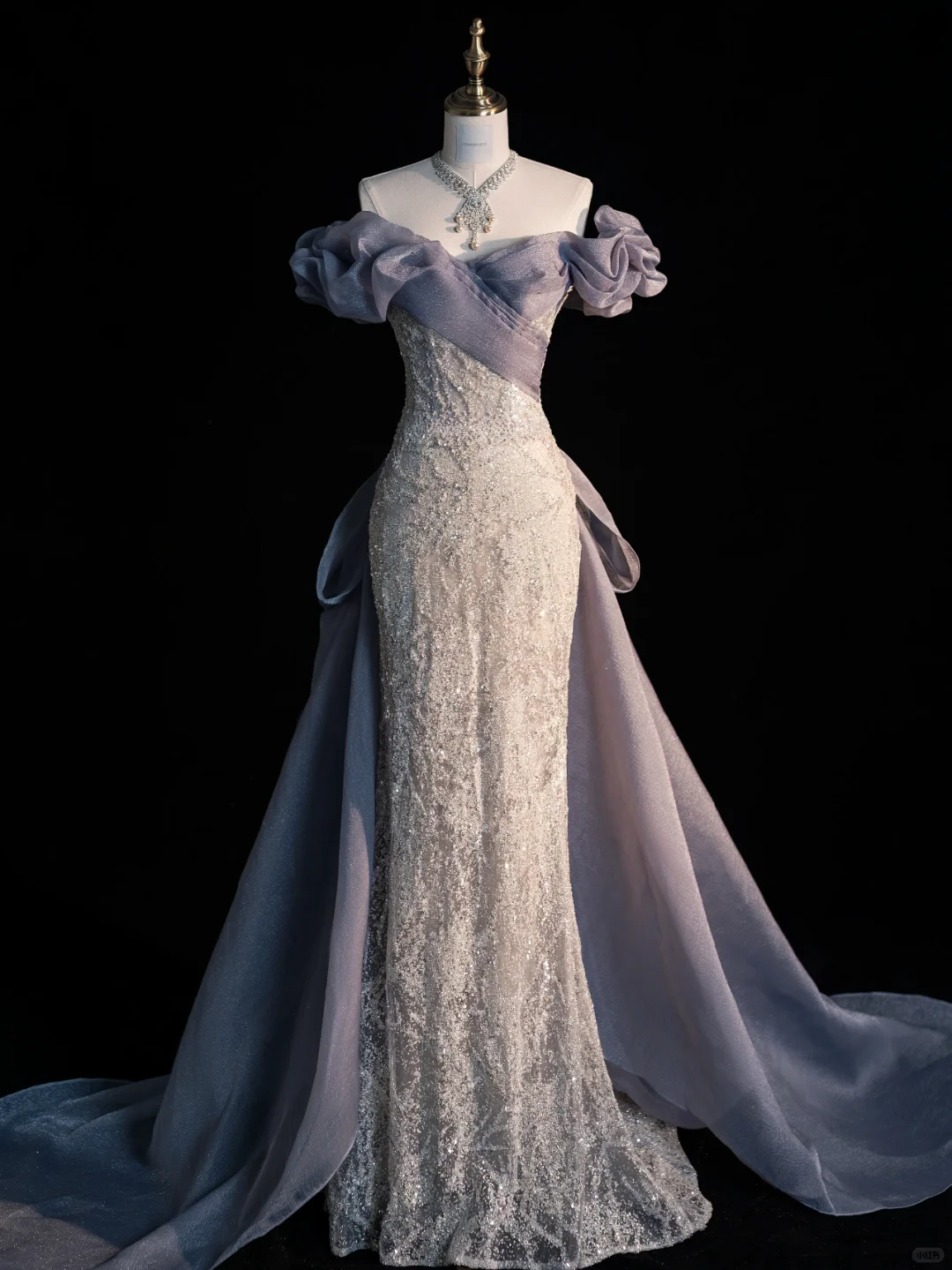 Stunning A Line Off the Shoulder White Sequin Purple Tulle Long Prom Dress Graduation Prom Dress DP2214