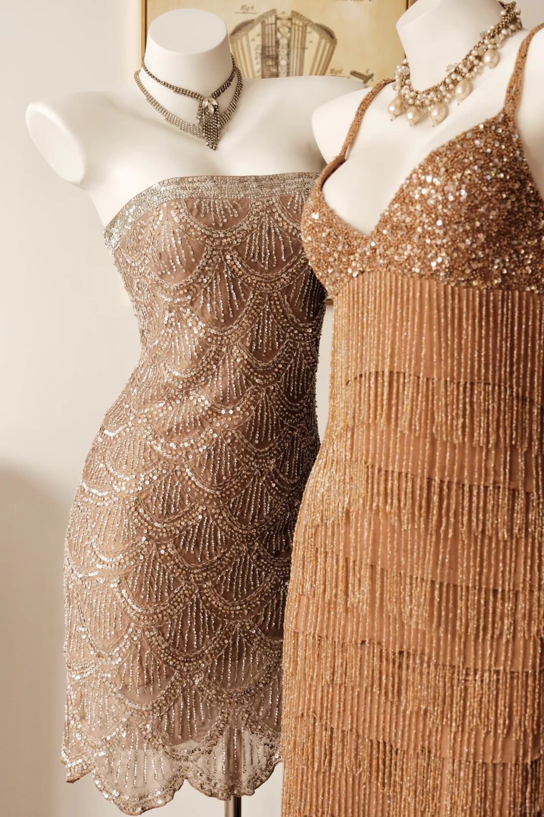 Vintage Brown Layered Beading Sequin Short Prom Dress Homecoming Dress DP5447