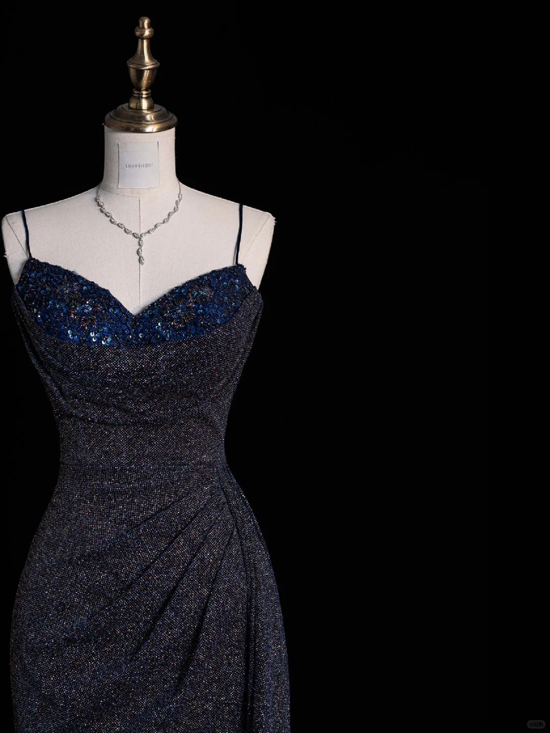 Stunning A Line Spaghetti Strap Sequin Open Back Long Prom Dress Graduation Prom Dress DP2213