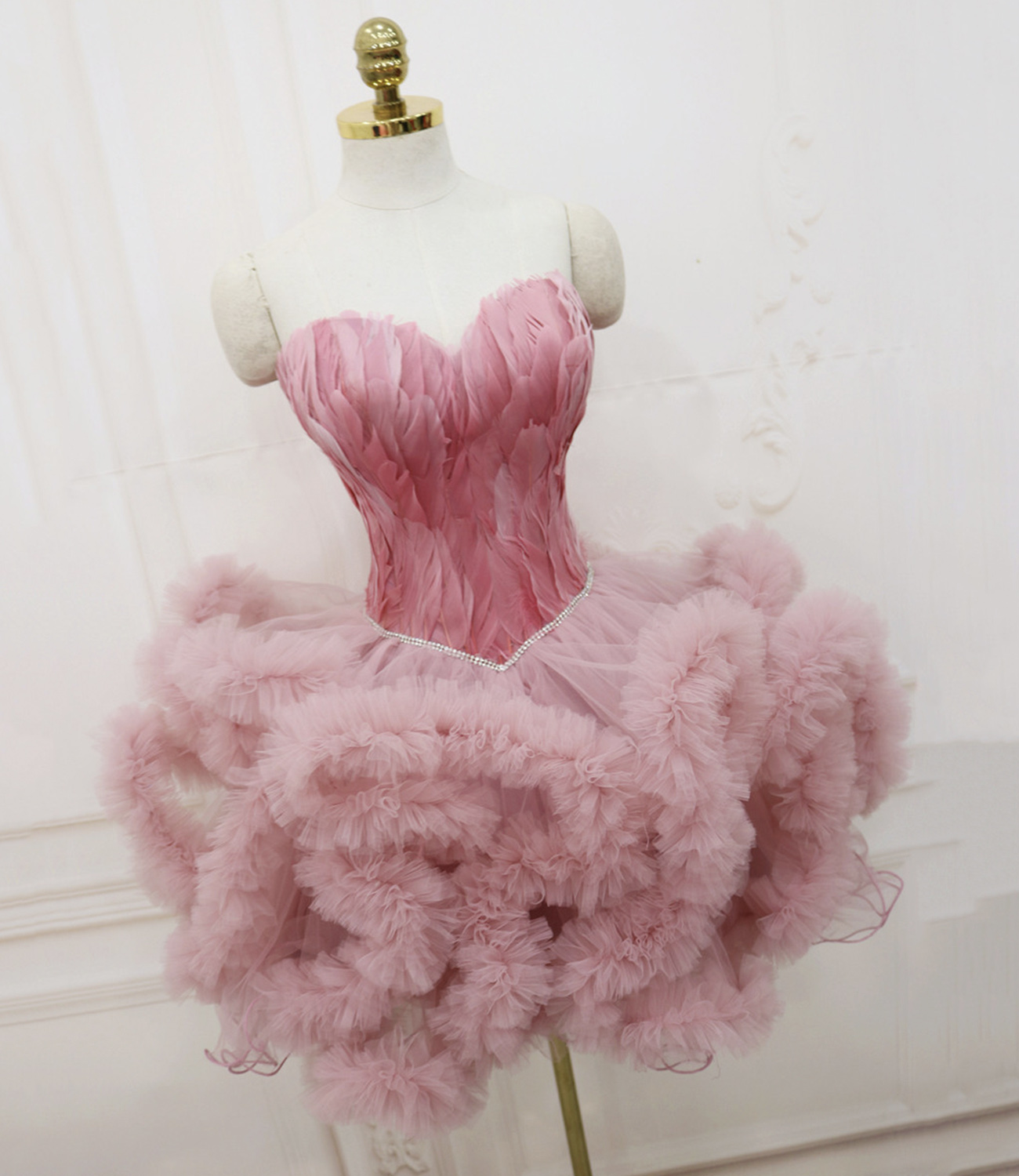 Pink Tulle Short Homecoming Dress Cocktail Dress DP353