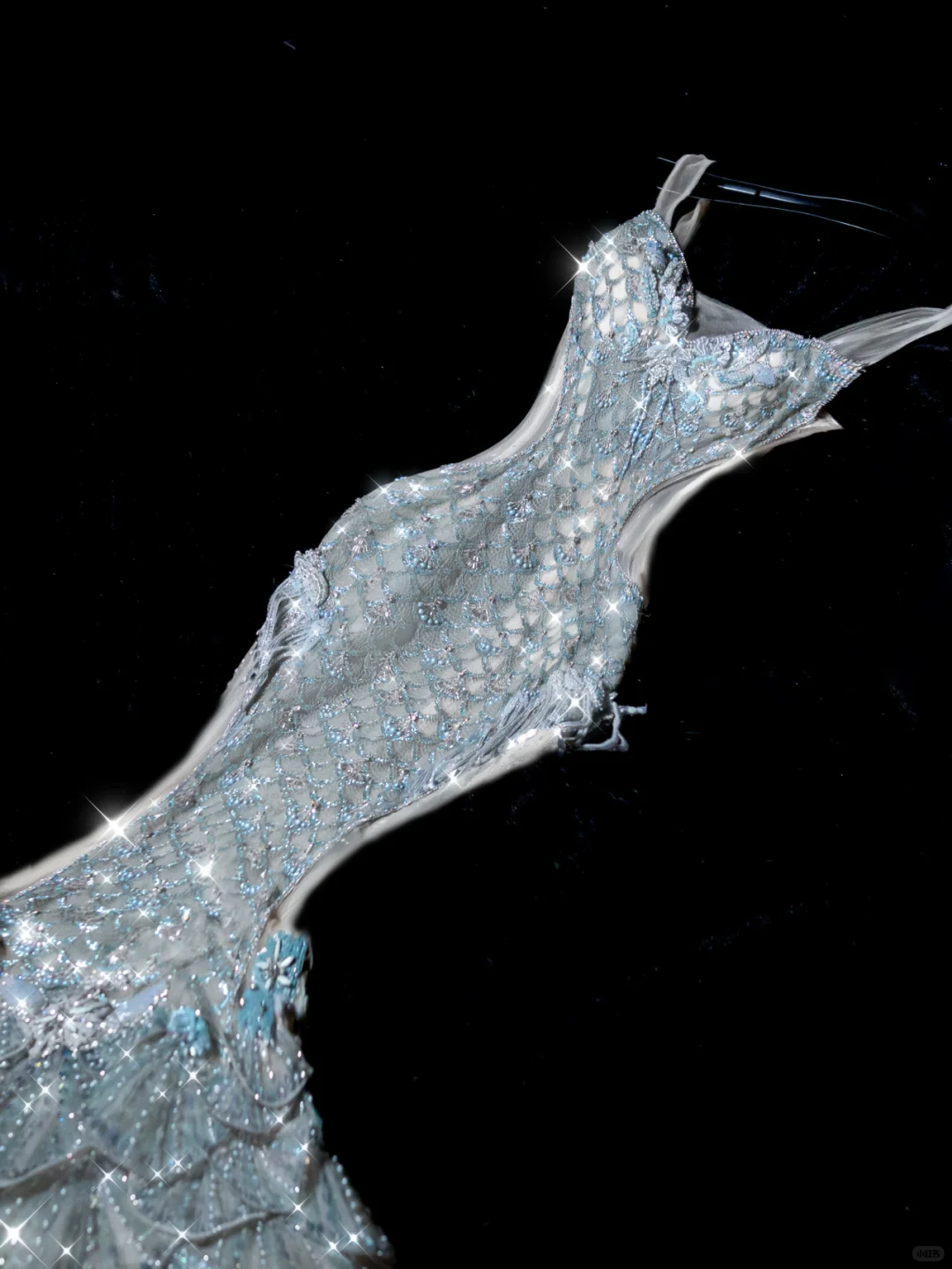 Stunning Exquisite Mermaid Blue Beaded Layered Tulle Prom Dress Evening Dress Party Dress DP2966