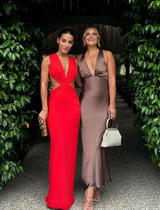 Sexy Sheath V Neck Red Satin Open Back Long Prom Dress Evening Dress DP1320