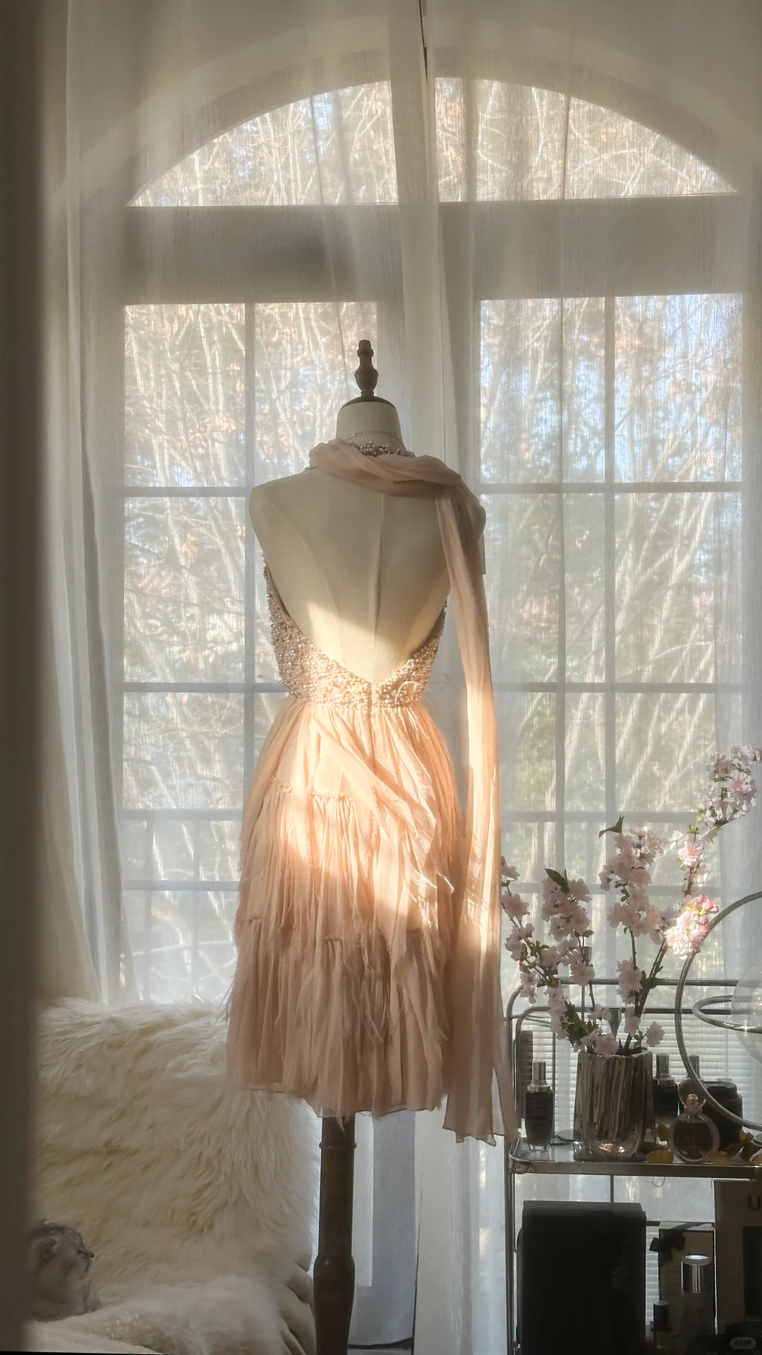 Gorgeous A Line Halter Beaded Chiffon Short Homecoming Dress Cocktail Dress DP2476
