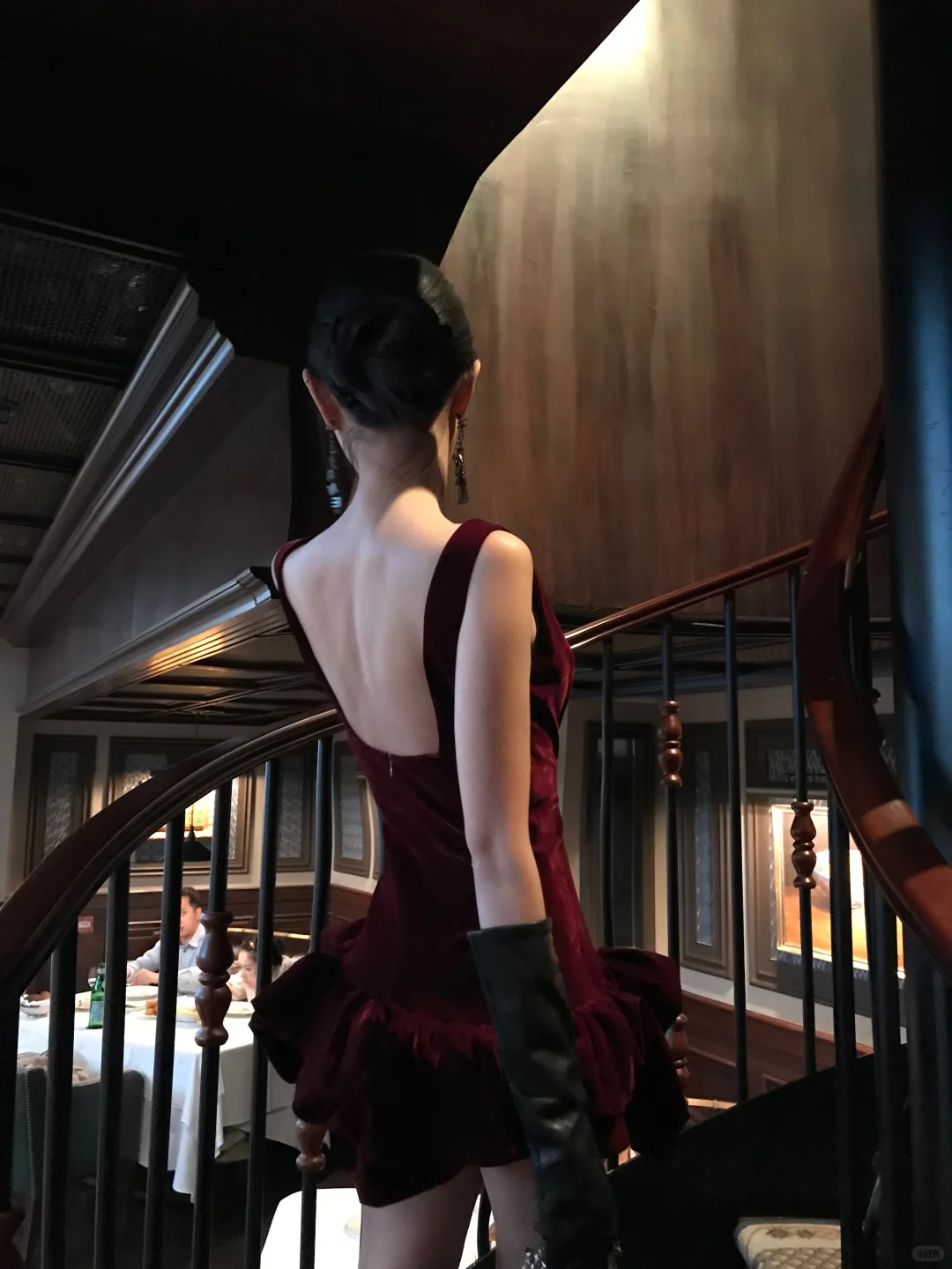Dark Burgundy Sexy A Line Velvet Short Backless Homecoming Dress Cocktail Dress DP2716