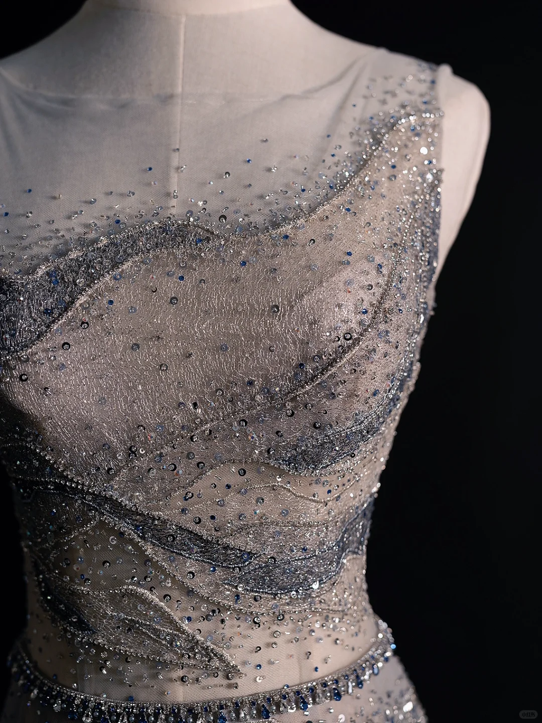 Gorgeous A Line Round Sequin Beaded Grey Tulle Long Prom Dress Party Dress DP2516