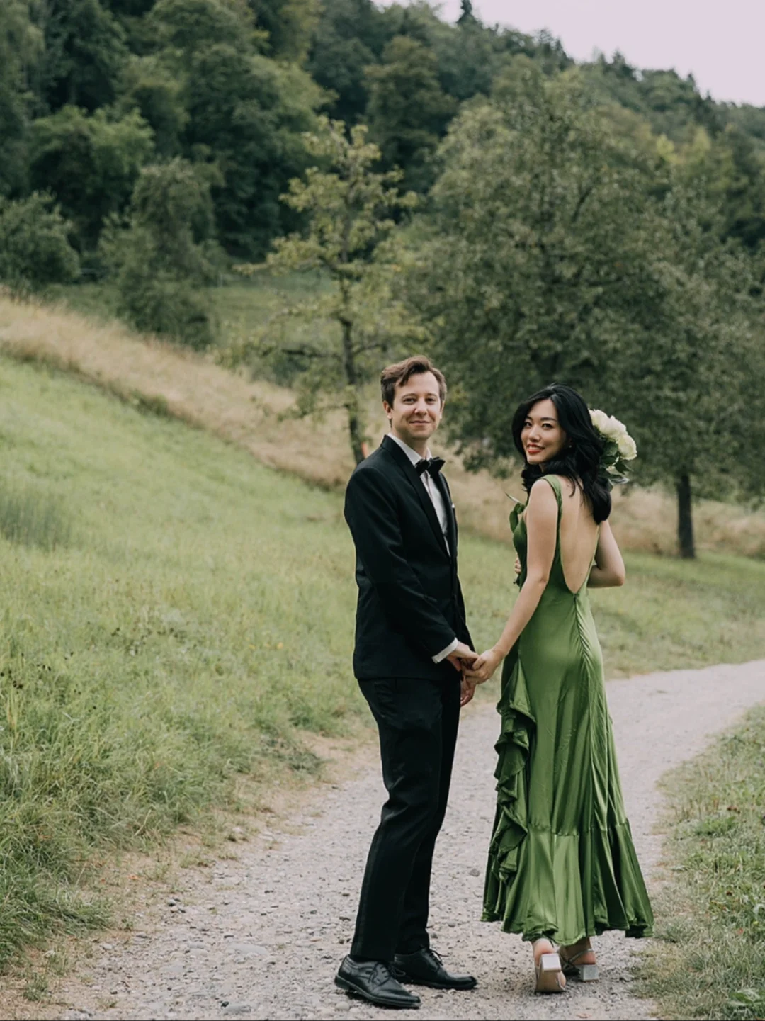 Sexy Mermaid Strap Green Satin Open Back Long Party Dress Prom Dress DP2538