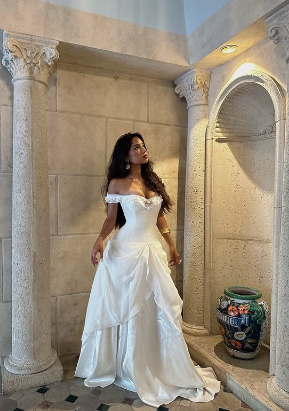 Vintage Ball Gown Off the Shoulder Chiffon Satin Prom Dress Wedding Dress DP3995