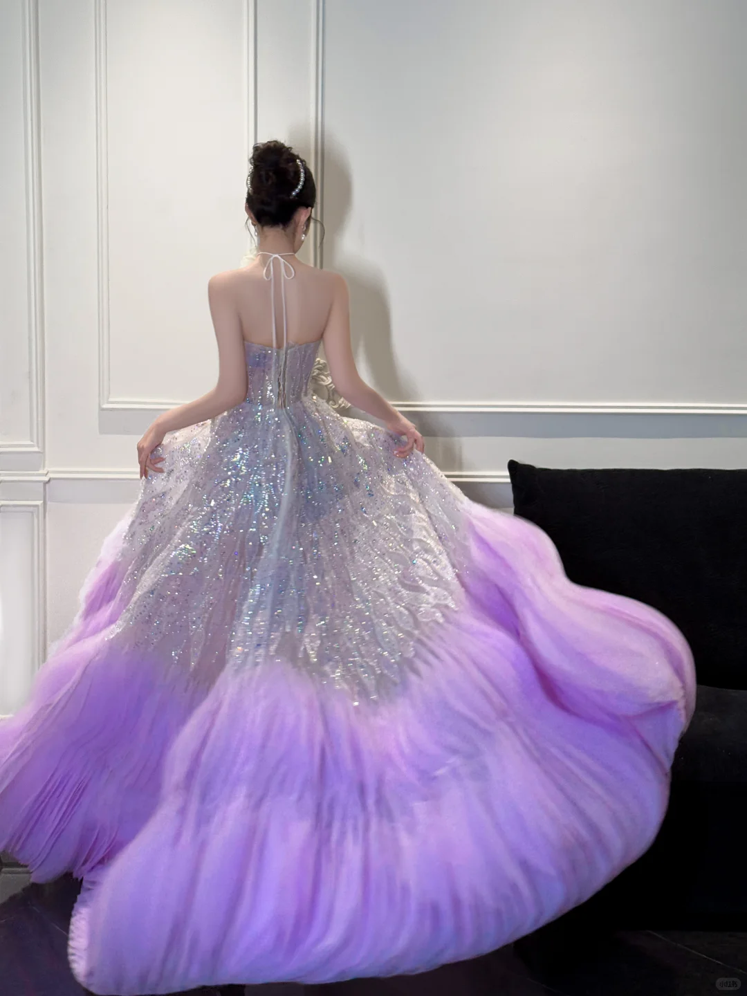 Stunning Ball Strapless Sequin Purple Tulle Long Prom Dress Party Dress DP4291