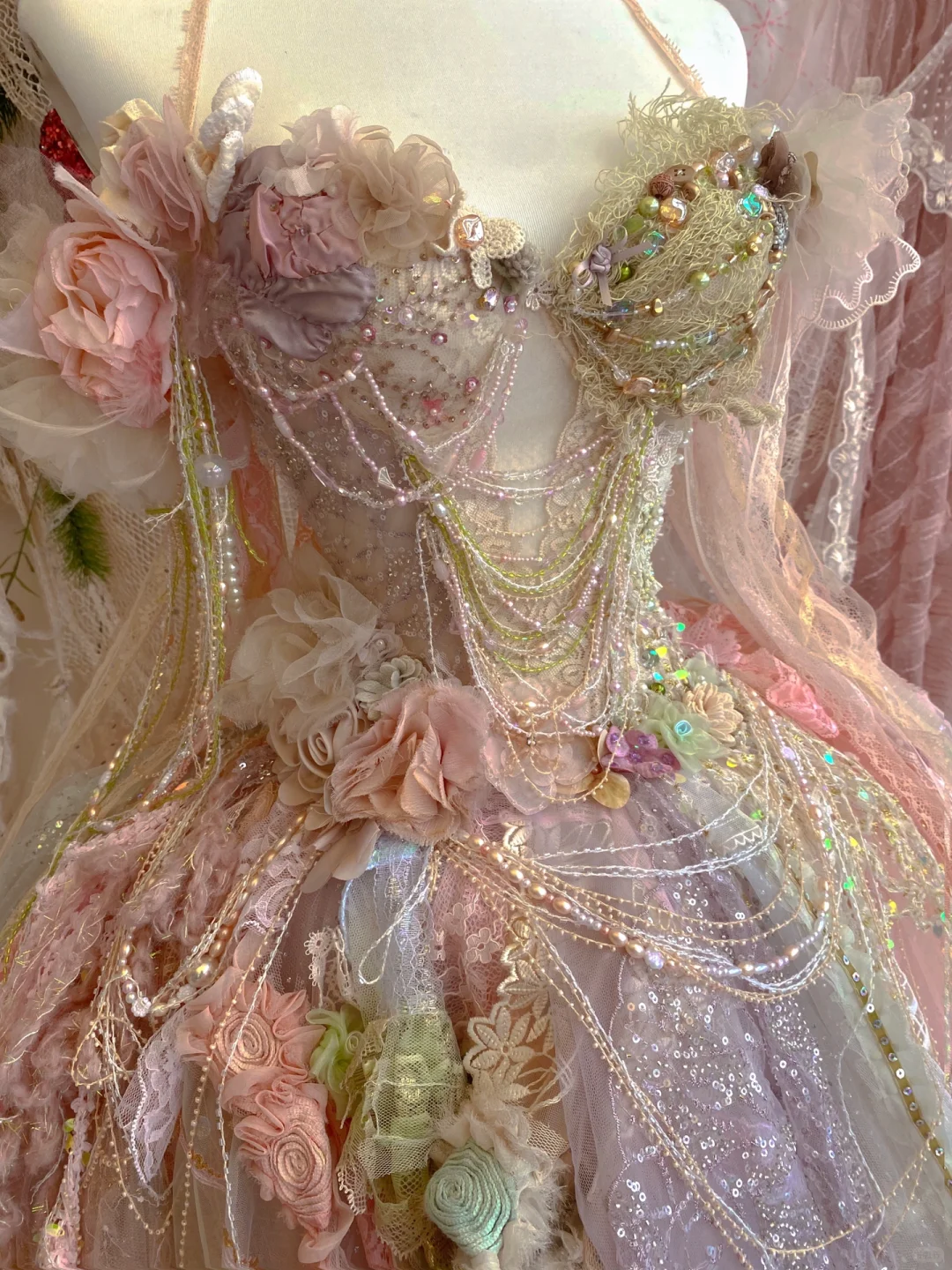 Dreamy Multi-color A Line Halter Floral Lace Tulle Short Homecoming Dress DP3761
