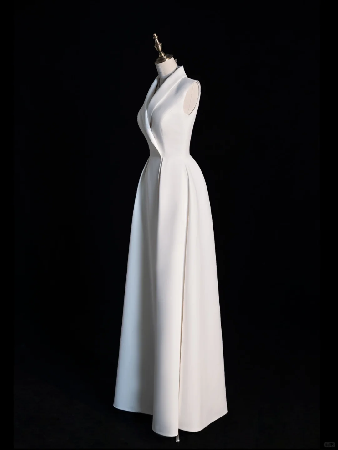 Elegant Simple A Line V Neck White Satin Long Prom Dress Graduation Prom Dress DP2265
