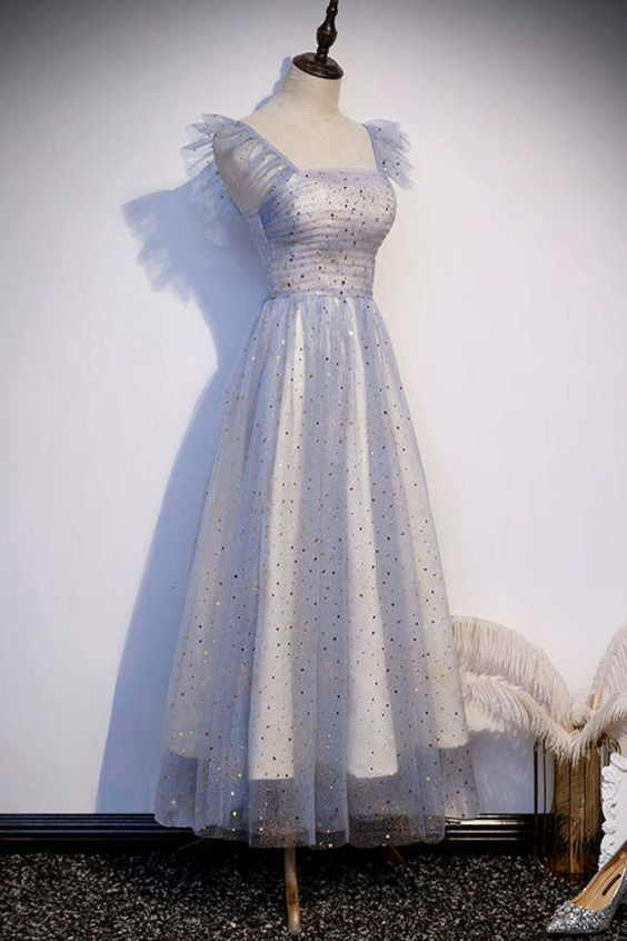 Lovely Tulle Bling Midi Length Party Dress Homecoming Dress DP390