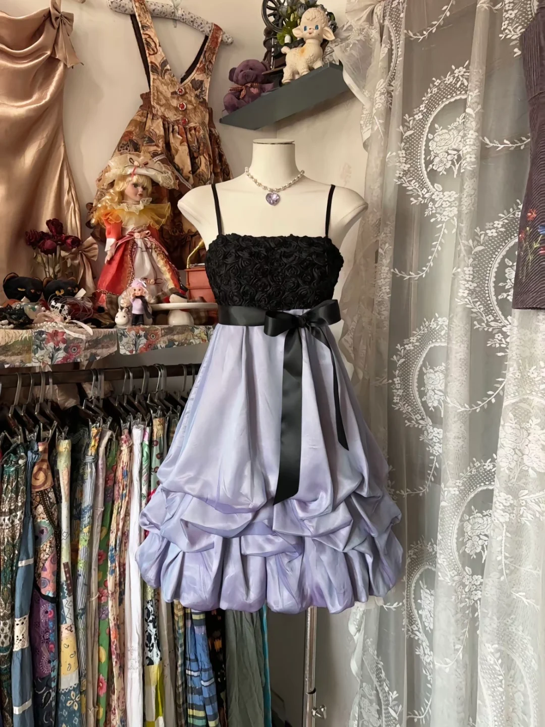 Cute A Line Spaghetti Strap Purple Satin Short Homecoming Dress Cocktail Dress with Bow DP2485