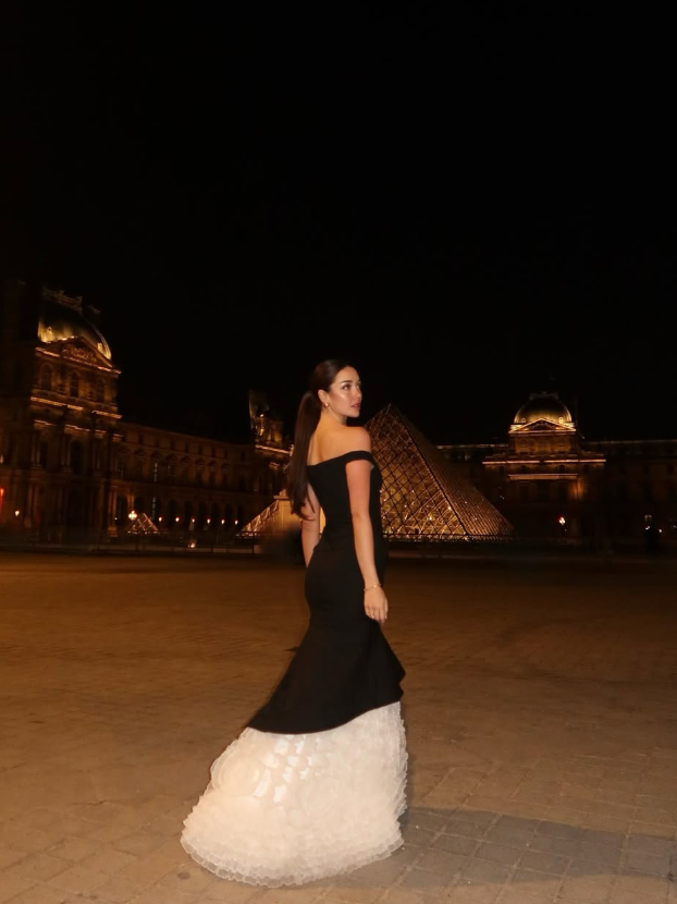 Stunning Mermaid Black Satin White Floral Organza Prom Dresses Evening Dress Date Dress DP3418