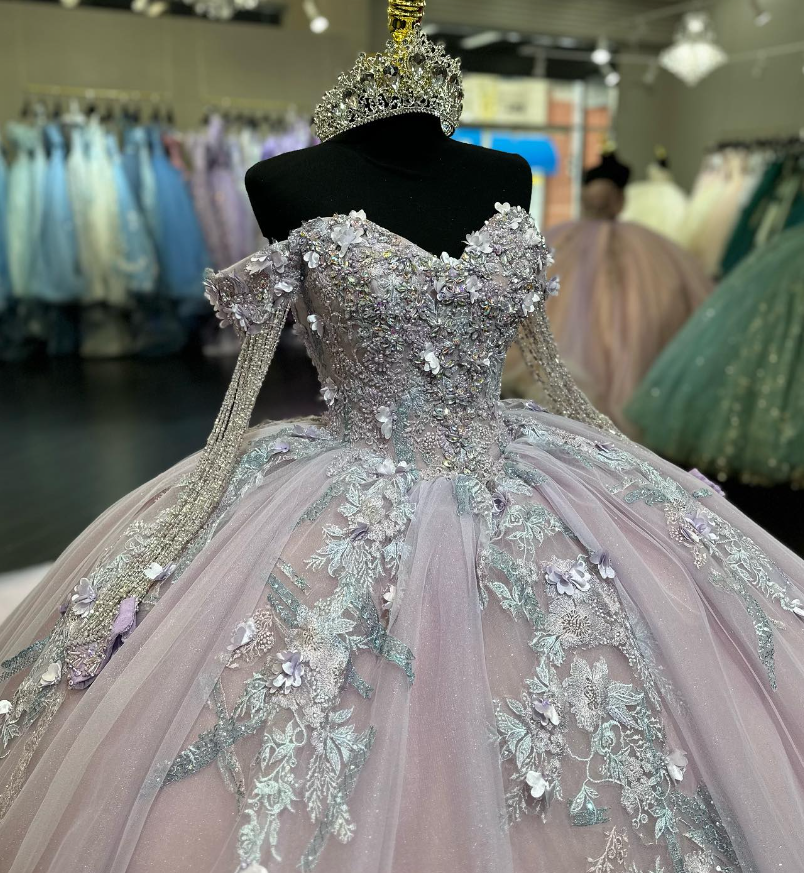 Gorgeous Pink Off the Shoulder Corset Sequin Tulle Ball Gown Sweet 16 Dress Quinceanera Dress DP1840
