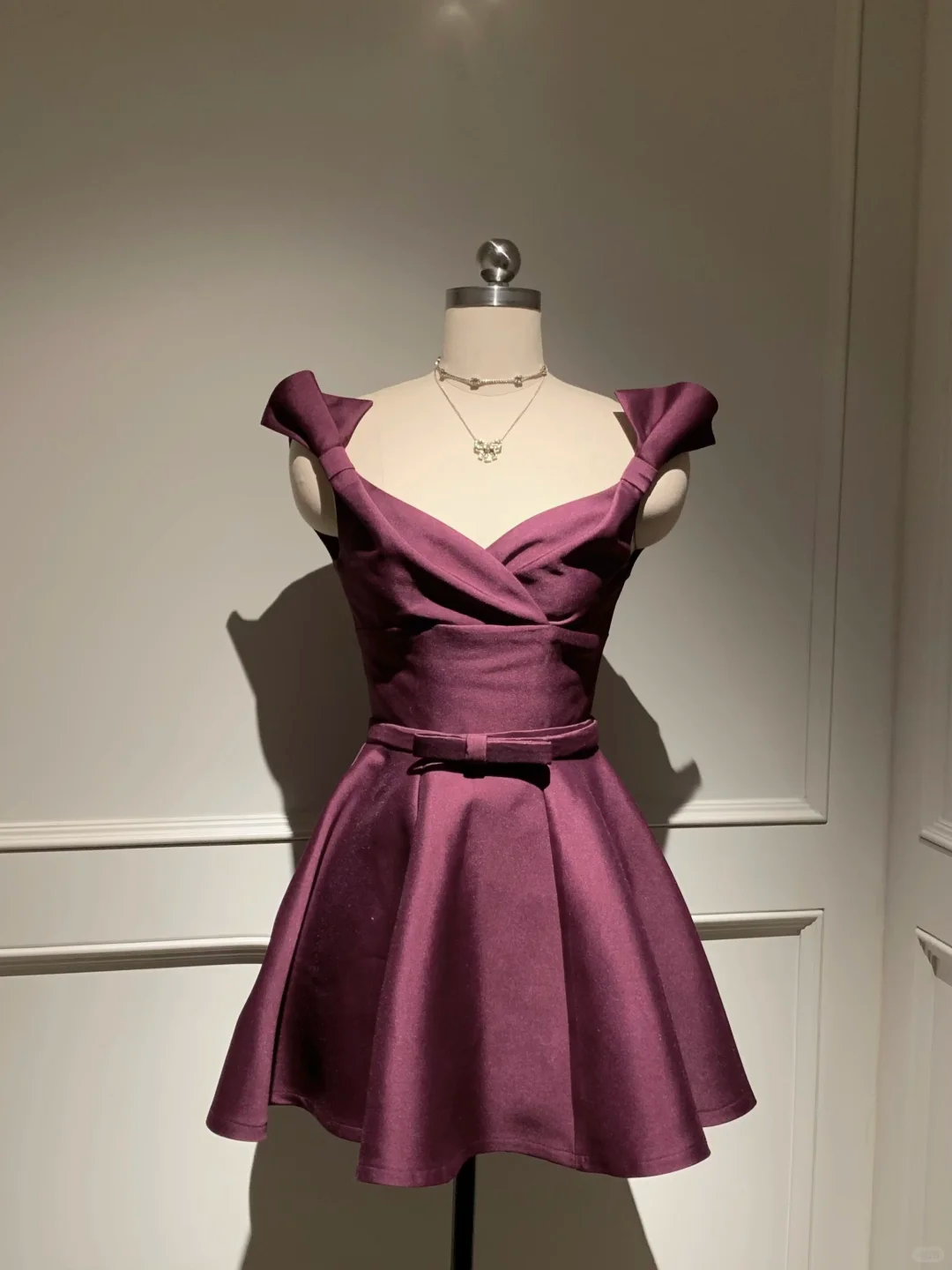 New A Line Straps Bow Satin Short Homecoming Dress Cocktail Dress DP2714