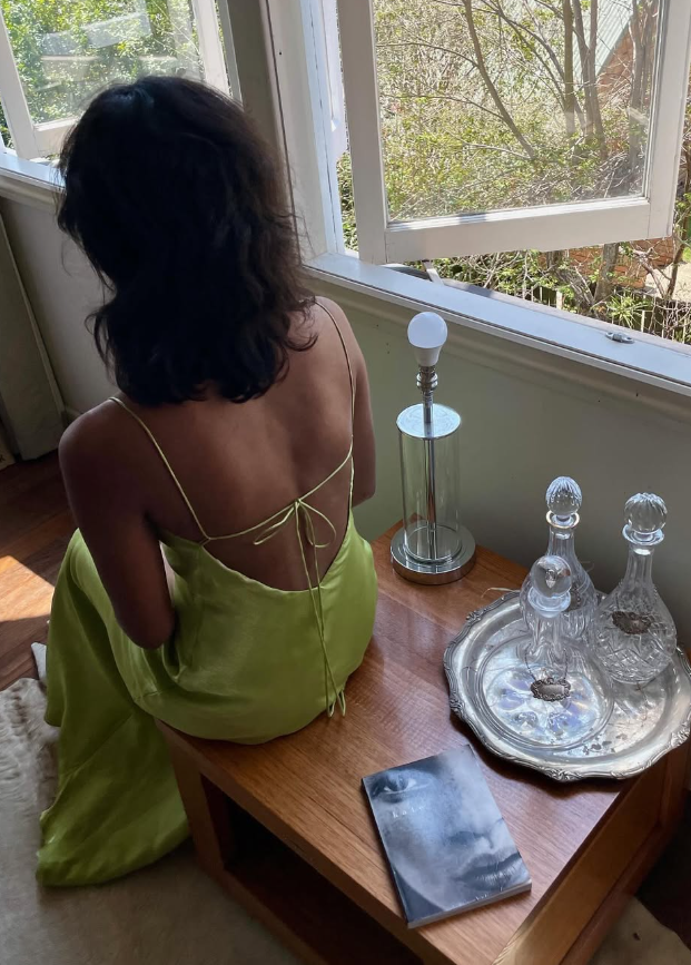 Simple Sheath Spaghetti Strap Green Satin Open Back Prom Dress Graduation Prom Dress DP2185