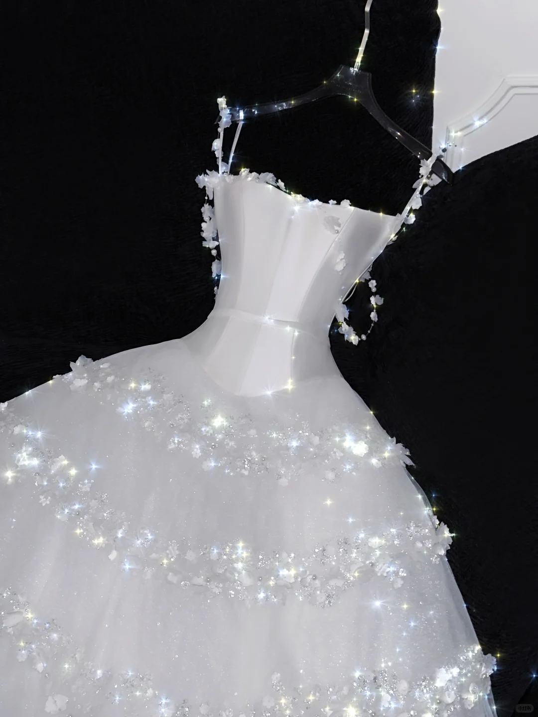Fairy A Line Spaghetti Strap Flower White Satin Tulle Party Dress Prom Dress DP2565