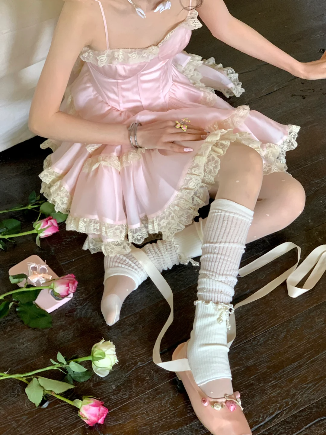 Cute A Line Strapless Lace Pink Satin Short Homecoming Dress Birthday Dress DP2450