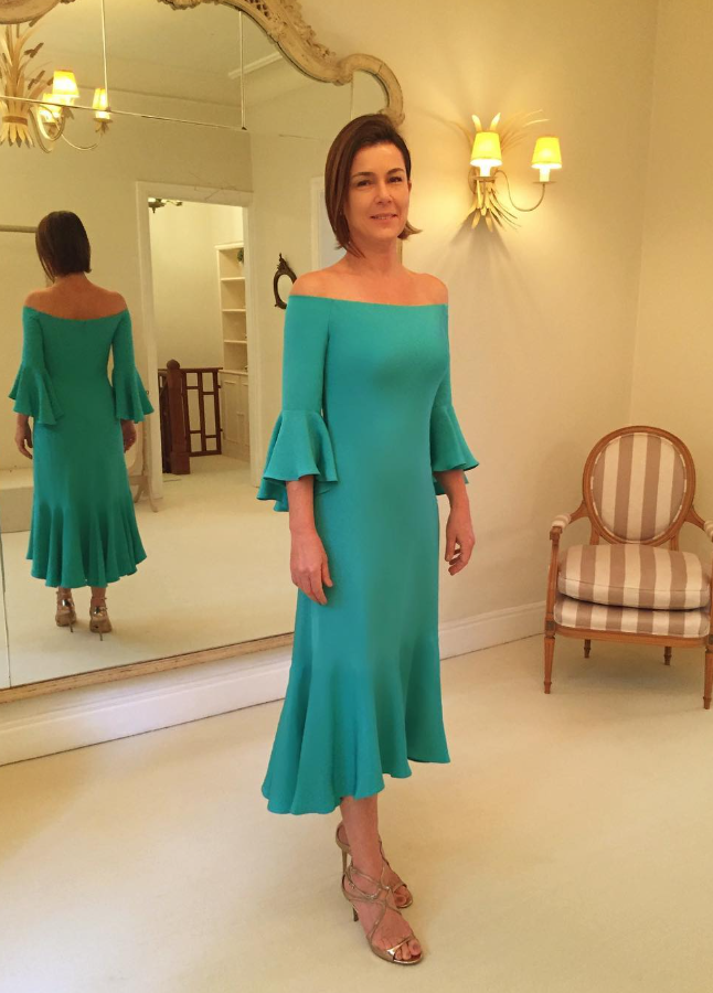 Peacock Blue A Line Long Sleeve Simple Satin Prom Dress Wedding Guest Dress DP4933