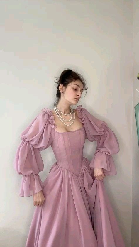 Purple A Line Long Sleeve Corset Chiffon Long Party Dress Outfits Dress DP2630