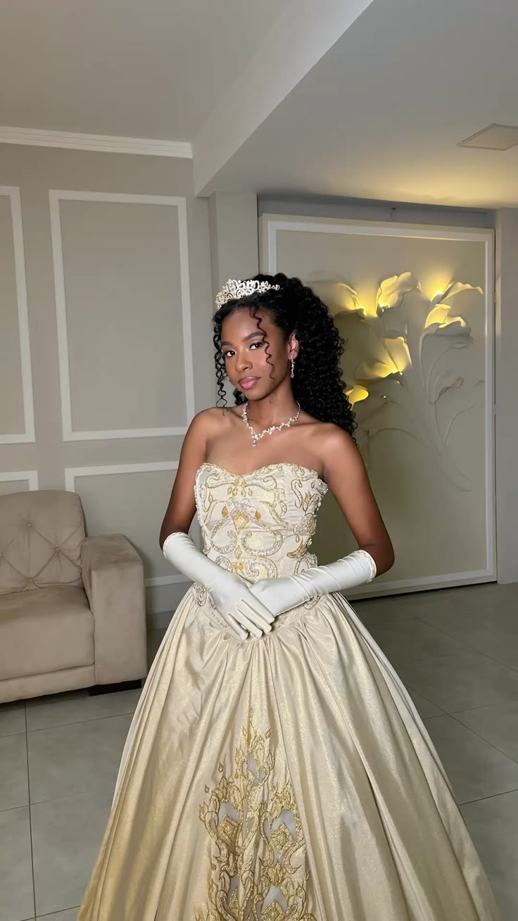 Gold A Line Sweetheart Neck Embroidery Satin Prom Dress Evening Dress DP8056