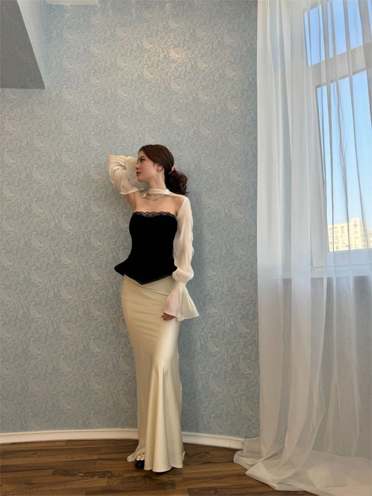 Two Piece Mermaid Chiffon Satin Prom Dress Evening Dress DP7527