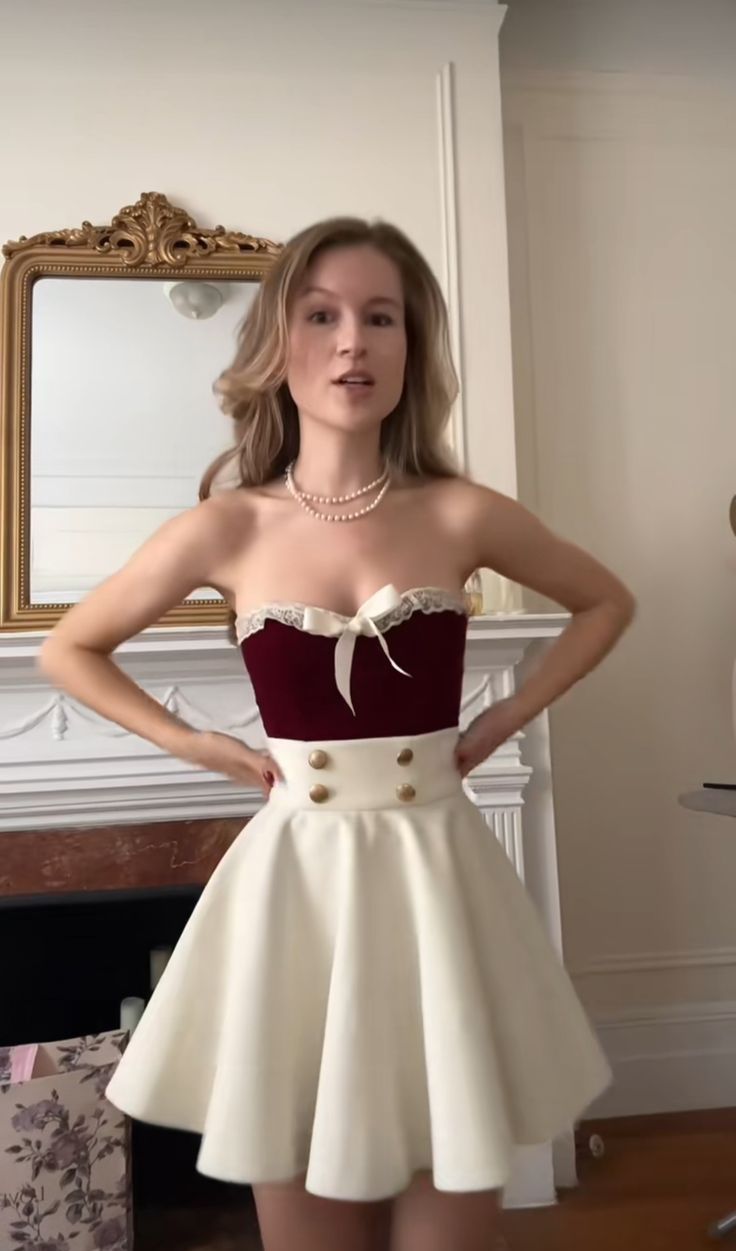 Cute A Line Sweetheart Neck Burgundy Velvet White Satin Mini Homecoming Dress DP2621