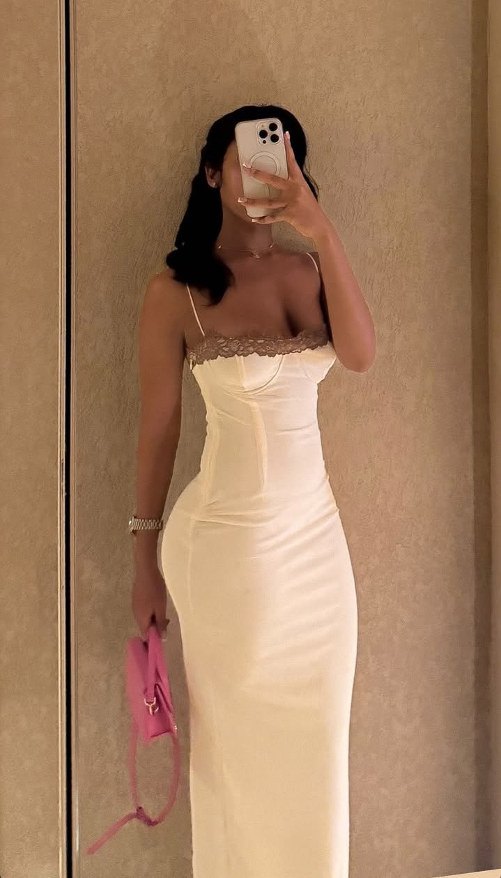 Simple White Sheath Spaghetti Strap Satin Prom Dress Evening Dress DP7847