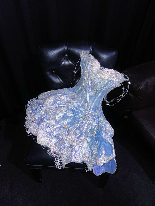 Gorgeous A Line Strapless Beaded Purple Organza Short Homecoming Dress Cocktail Dress DP2664