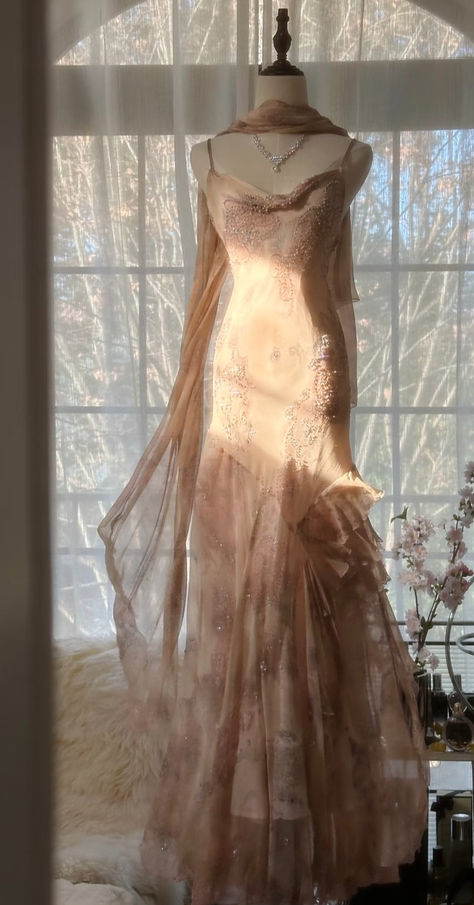 Gentle Mermaid Spaghetti Strap Beaded Ruffle Chiffon Prom Dress Graduation Prom Dress DP2260