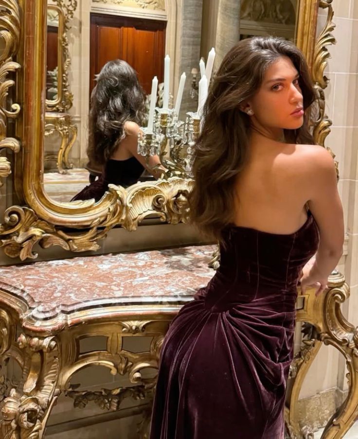 Elegant Sheath Sweetheart Neck Velvet Prom Dress Vacation Dress Wedding Guest Dress DP3983