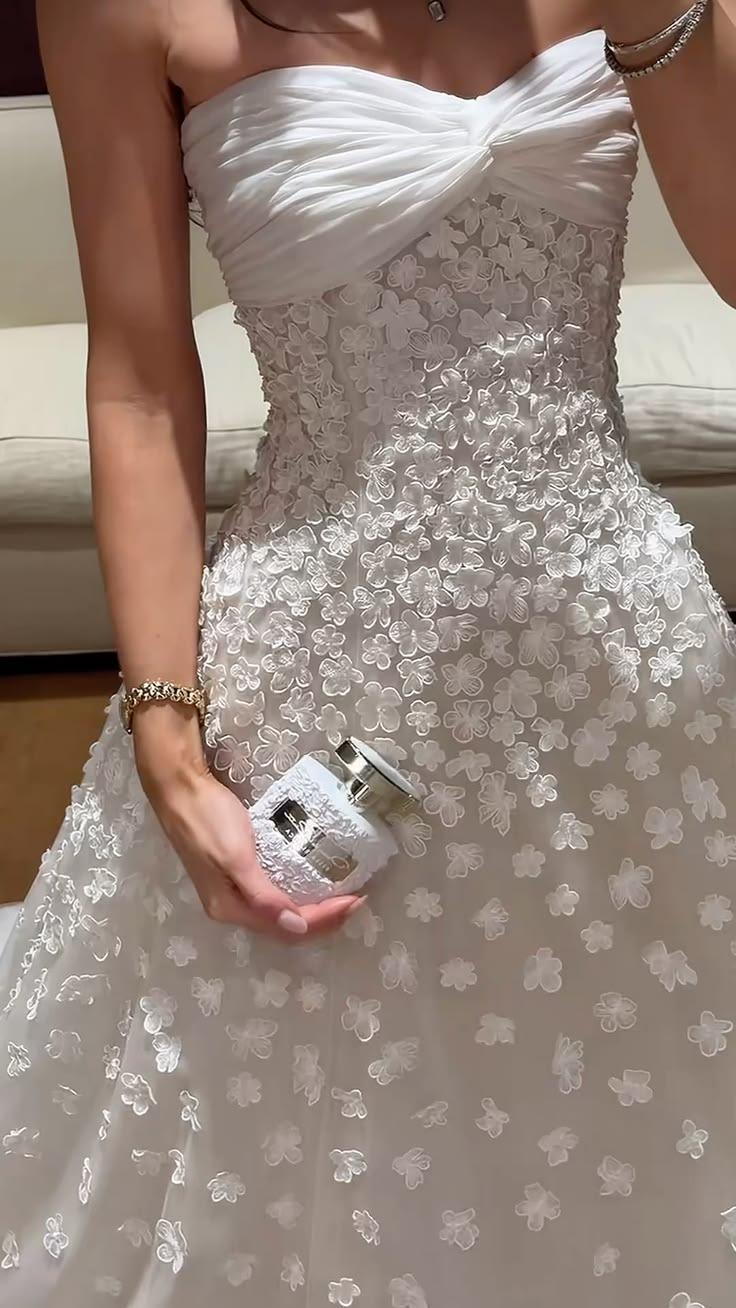 3D Floral A Line Sweetheart Neck White Tulle Long Wedding Dress DP7818