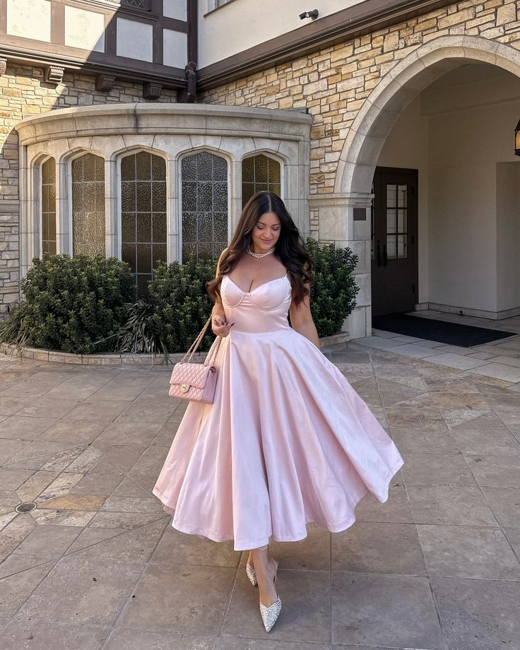 Pink A Line Spaghetti Strap Satin Tulle Long Party Dress Birthday Dress DP2421