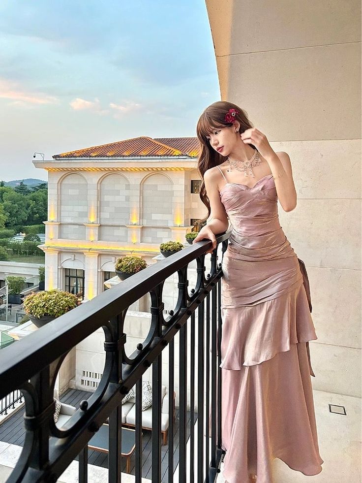 Romantic Pink Mermaid Spaghetti Strap Satin Long Prom Dress Evening Dress DP2032