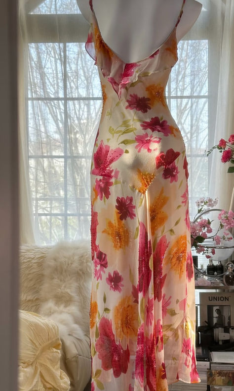 Romantic Mermaid Spaghetti Strap Beaded Print Flower Chiffon Party Dress Evening Dress DP2329