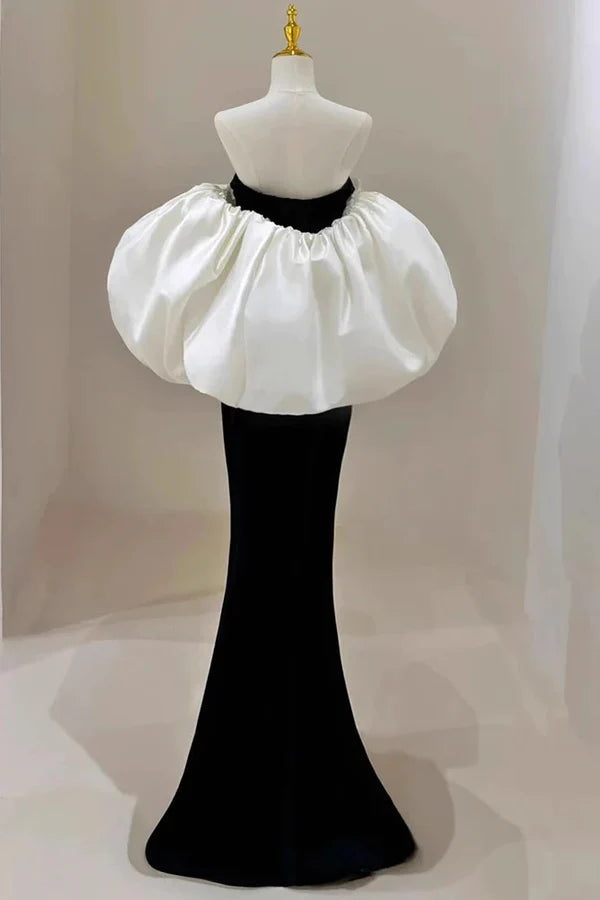 Black Velvet Strapless Mermaid Prom Dress Evening Dress DP160