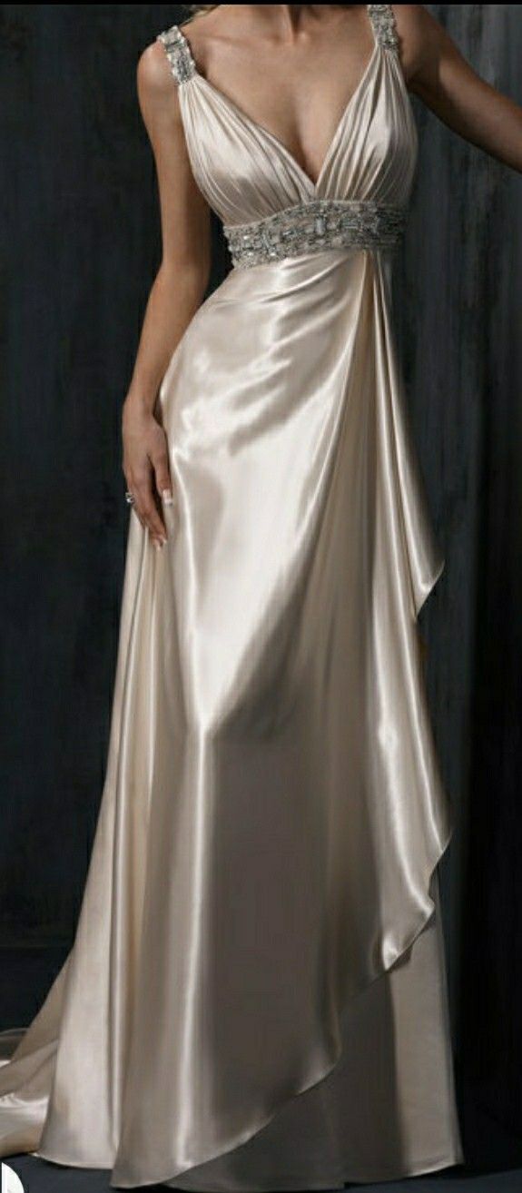 Elegant Apricot A Line Strap Beaded Satin Long Prom Dress Evening Dress DP4764