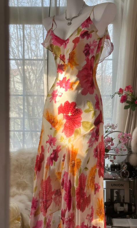 Romantic Mermaid Spaghetti Strap Beaded Print Flower Chiffon Party Dress Evening Dress DP2329