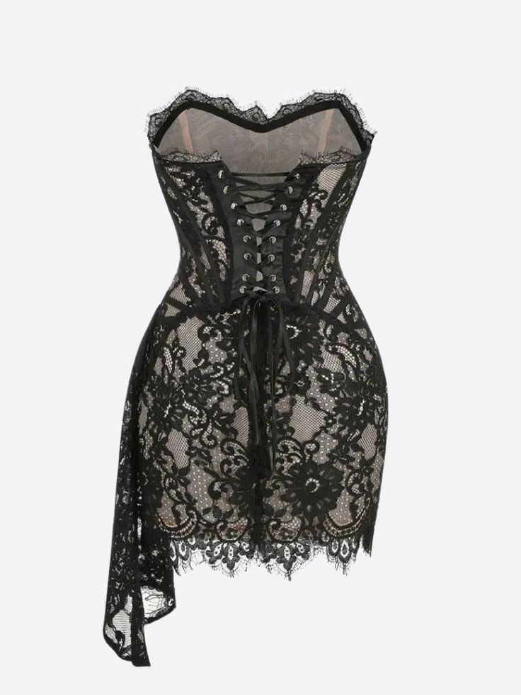 Sexy Sheath Strapless Corset White Lace Short Homecoming Dress Outfits DP4025