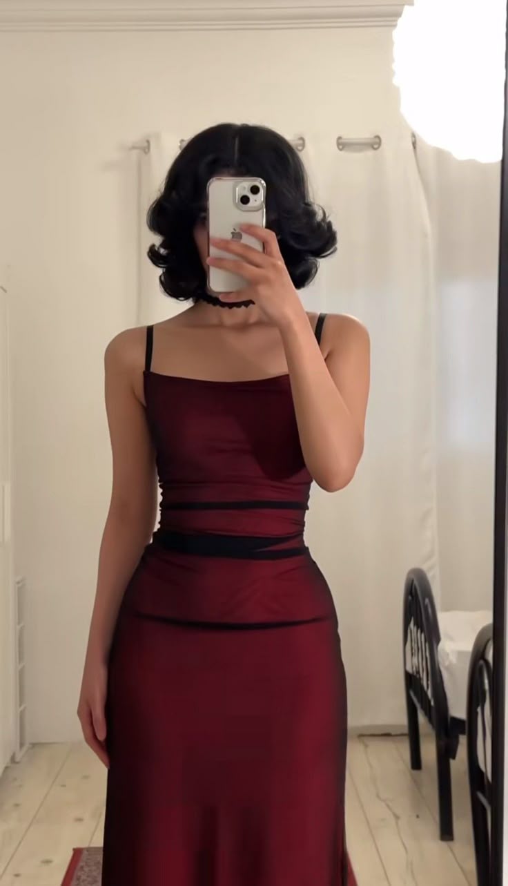 Mermaid Spaghetti Strap Black Tulle Burgundy Satin Party Dress Evening Dress DP2884