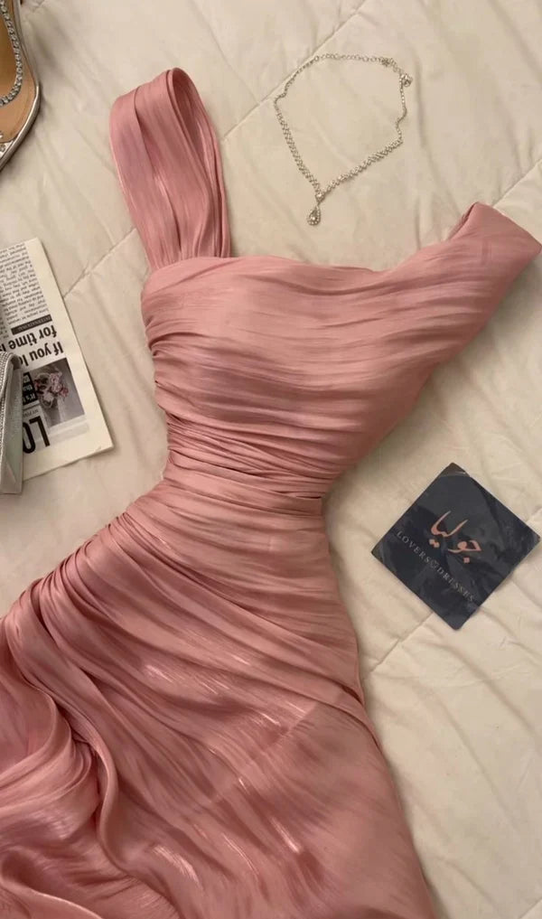 Pink Irregular Length Evening Cocktail Dresses Homecoming Dresses DP7548