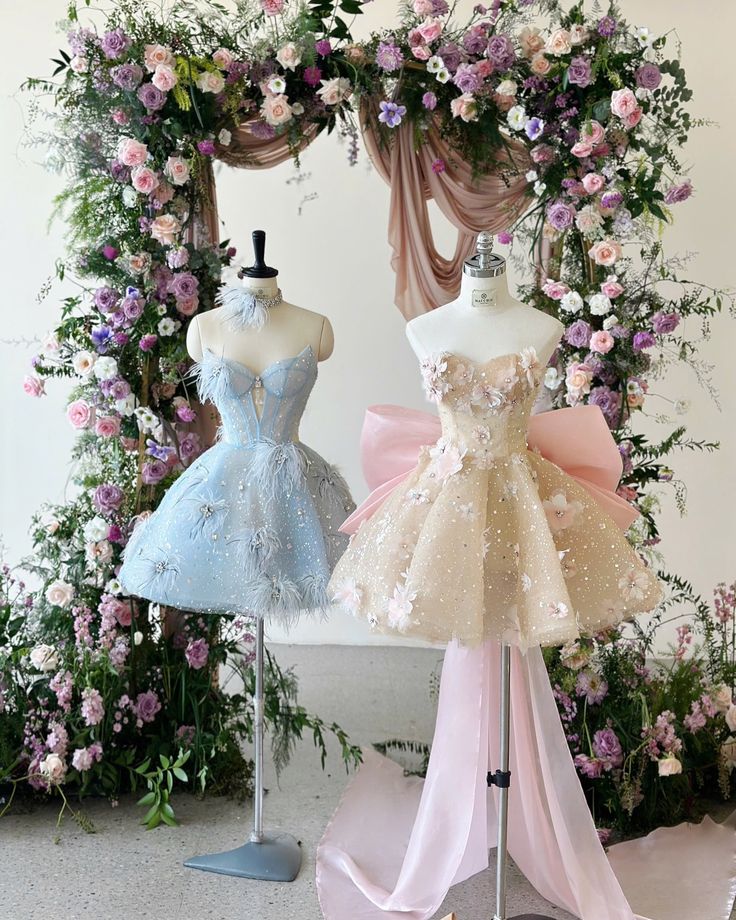 Pink A Line Sweetheart Neck Floral Sequin Tulle Homecoming Dress With Bow DP7102