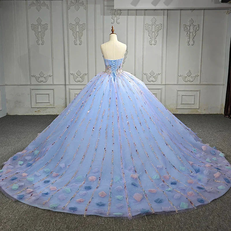 Luxurious Sweetheart Sequins Beaded Tulle Ball Gown DP929