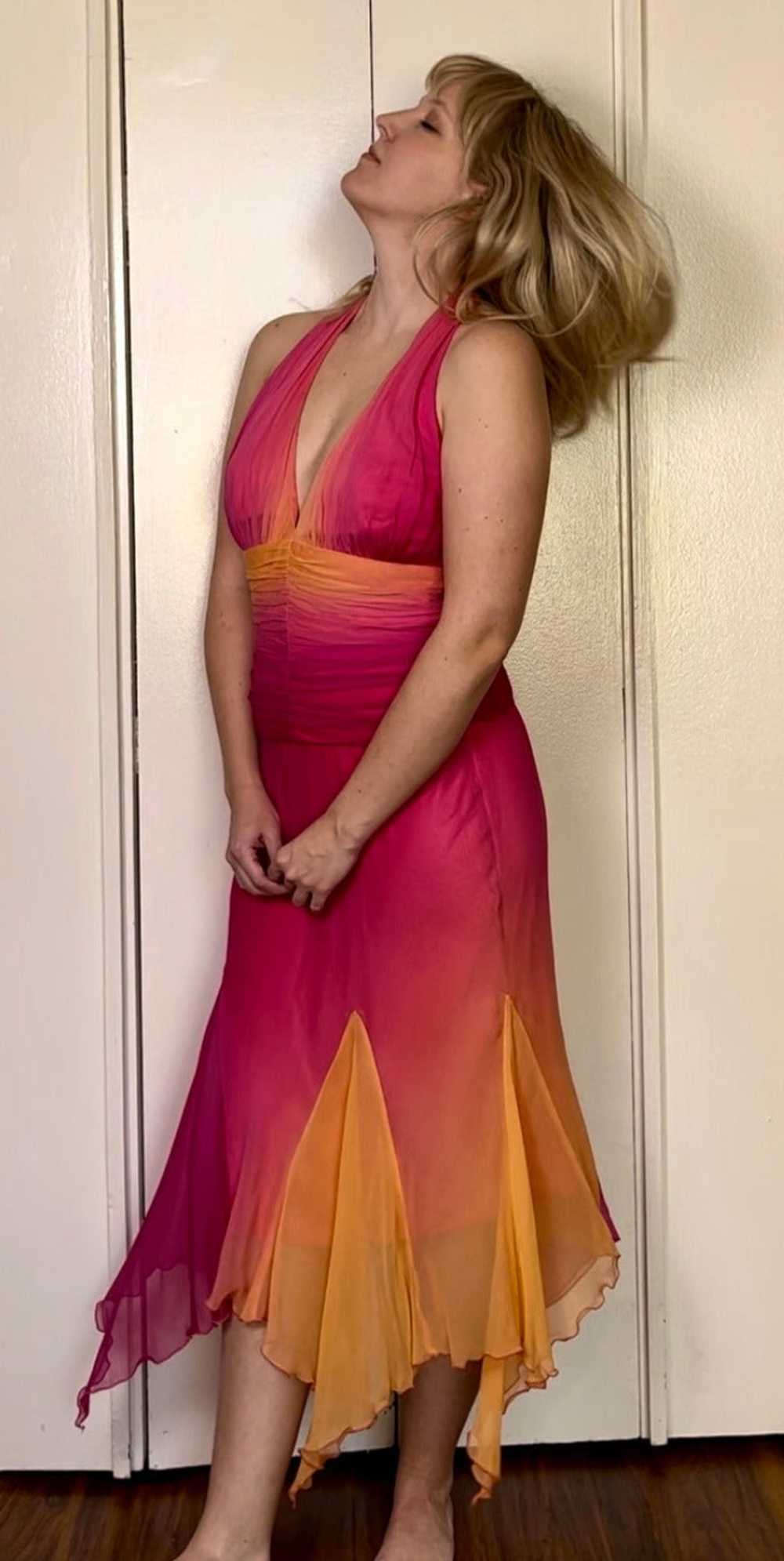 Two Piece Mermaid Halter Chiffon Long Prom Dresses Evening Dresses DP1185