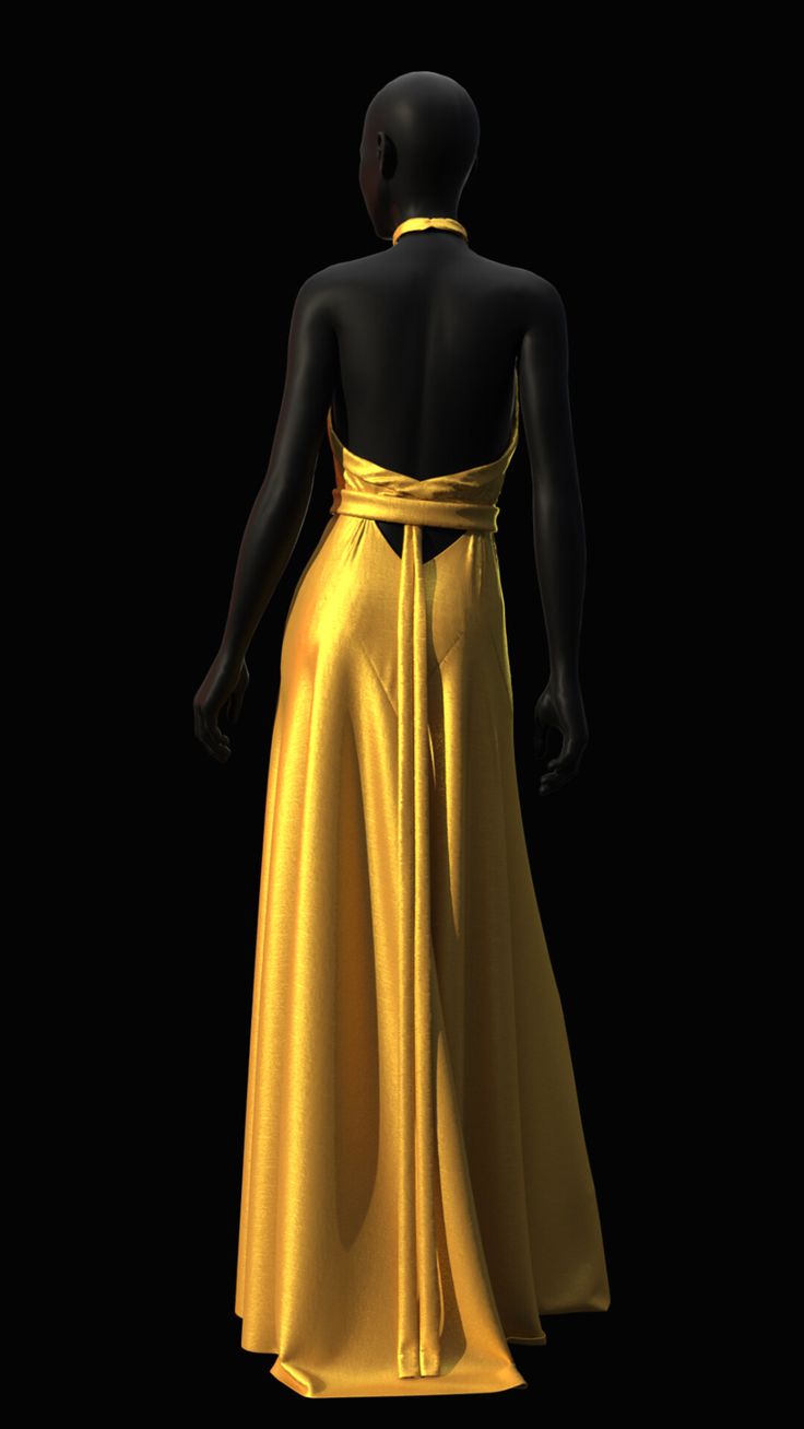 Simple A Line Halter Yellow Satin Open Back Long Prom Dress Graduation Prom DP2246