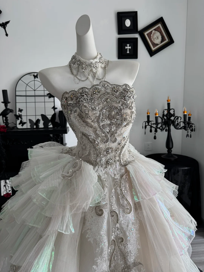 Glamorous A Line Strapless Shiny Beaded Tulle Short Prom Dress Homecoming Dress DP6976