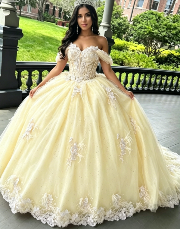 Pink Tulle Ball Gown Sweet 16 Prom Dress Quinceanera Dress DP690