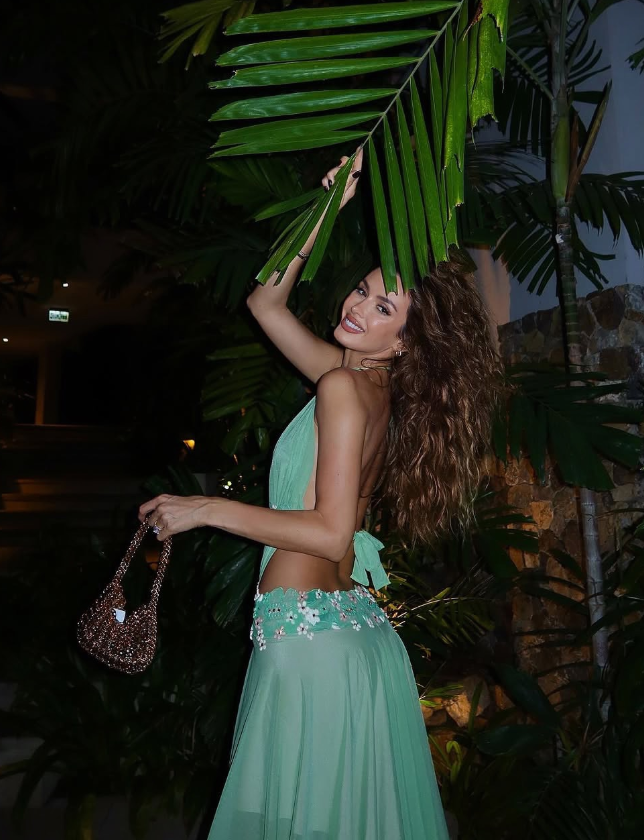 Stunning A Line V Neck Floral Green Tulle Short Homecoming Dress Party Dress Outfit DP3533